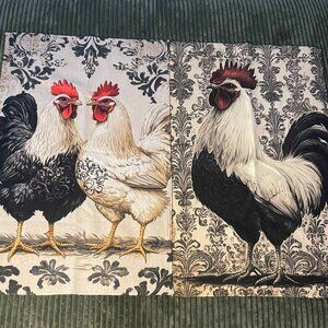 2-Pack Farmhouse Rooster Microfiber Kitchen Towels 15x23"